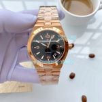 Replica Vacheron Constantin Overseas Rose Gold Case Black Dial Watch